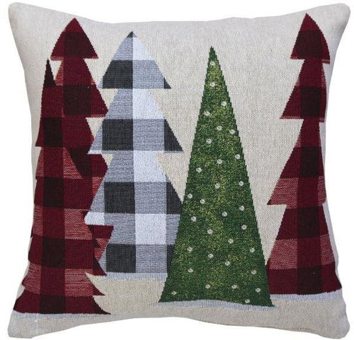 Scanquilt dekorační povlak na polštář Motiv káro stromy - Pillowcase - Main image