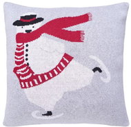 Scanquilt pletený povlak na polštář Design medvěd na bruslích - Pillowcase