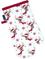SCANquilt Gloves decorated reindeer white and red - Oven Mitt