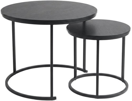 SCENA LIVING Sada 2 ks kulaté, černé - Coffee Table - Main image