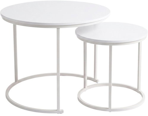 SCENA LIVING Sada 2 ks kulaté, bílé - Coffee Table - Main image