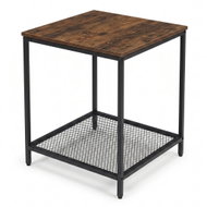 SCENA LIVING S mřížkovou policí, tmavý dřevěný dekor - Side Table