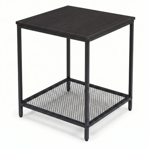 SCENA LIVING S mřížkovou policí, černý - Side Table - Main image