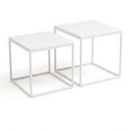 SCENA LIVING Sada 2 ks čtvercové, bílé - Coffee Table