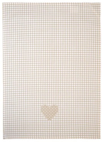 Scanquilt beige dish towel decor pepito and heart - Kitchen Towel - Main image