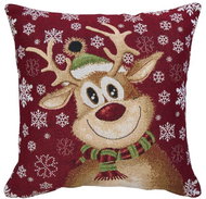 SCANquilt MOTIV cheerful reindeer red 40 × 40 cm - Pillowcase