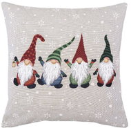 SCANquilt MOTIV four elves grey and grey 45 × 45 cm - Pillowcase