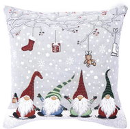SCANquilt MOTIV elves with gifts white and grey 45 × 45 cm - Pillowcase