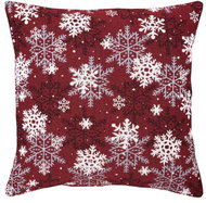 SCANquilt MOTIV snowflakes red and white 45 × 45 cm - Pillowcase