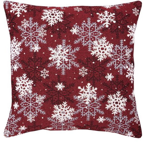 SCANquilt MOTIV snowflakes red and white 45 × 45 cm - Pillowcase - Main image