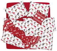 SCANquilt bed linen KLASIK reindeer, white-red-brown 140 × 200/70 × 90 cm - Bed Linen