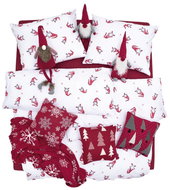 SCANquilt bed linen KLASIK elfi, white and red 140 × 220/70 × 90 cm - Bed Linen