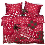 SCANquilt bed linen KLASIK flakes, red and white 140 × 220/70 × 90 cm - Bed Linen