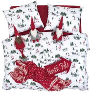 SCANquilt KLASIK forest elves, white-green-red 140 × 200/70 × 90 cm - Bed Linen