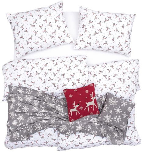SCANquilt JERSEY moose, beige and red 140 × 200/70 × 90 cm - Bed Linen - Main image