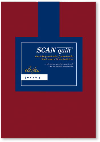 SCANquilt Sheet Jersey Elastic Lycra dark red 90 × 200 cm - Bedsheet - Main image