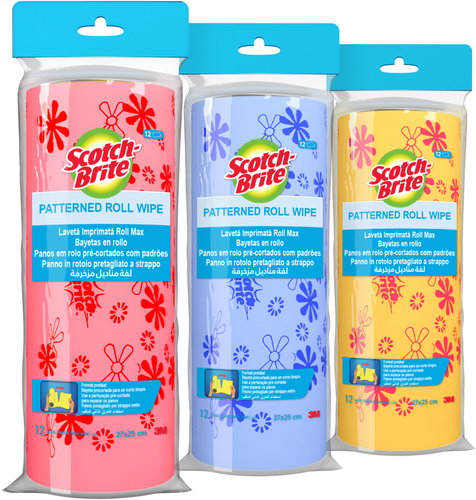 Scotch-Brite™ Multi-Purpose Cloth on a Roll with Print, Washable, 3pcs - Kitchen Towel - Main image