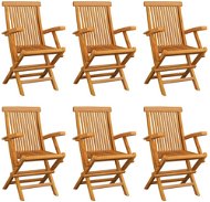 SHUMEE Židle zahradní, teak - 6ks v balení 3065529 - Zahradní židle