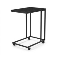 SCENA LIVING S kolečky, černý, rám ve tvaru C, 50 × 35 × 61 cm, kolečka s brzdou, nosnost 10 kg - Side Table
