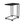 Castors, black, C-shaped frame, 50×35×61cm, lockable castors, 10kg load capacity