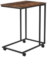 SCENA LIVING S kolečky, ořechový dekor, rám ve tvaru C, 50 × 35 × 61 cm, kolečka s brzdou - Side Table