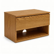 SCENA LIVING wall-mounted bedside table with drawer and shelf, 40 × 30 × 21.5 cm, oak - Night Stand
