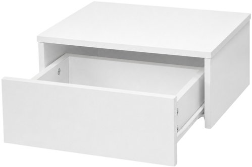 SCENA LIVING Wall-mounted bedside table with drawer, 40 × 35 × 16cm, white - Night Stand - Main image