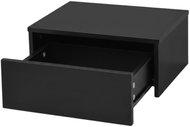 SCENA LIVING wall-mounted bedside table with drawer, 40 × 35 × 16 cm, black - Night Stand