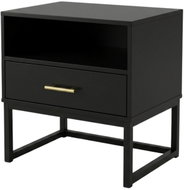 SCENA LIVING bedside table with metal legs, a drawer and a shelf, 45 × 40 × 44cm - Night Stand