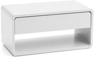 SCENA LIVING Wall-mounted bedside table with a drawer and shelf, 46 × 25 × 21 cm, white - Night Stand