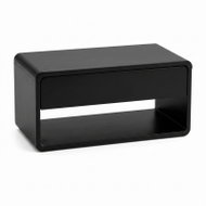 SCENA LIVING Wall-mounted bedside table with a drawer and shelf, 46 × 25 × 21 cm, black - Night Stand