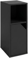SCENA LIVING Narrow cabinet with door, open niche and internal shelf, 25 × 34 × 61.5 cm, black - Night Stand