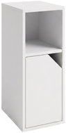 SCENA LIVING Narrow cabinet with door, open niche and internal shelf, 25 × 34 × 61.5cm, white - Night Stand