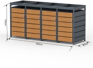 Scorpion Elektro D15GW4Z, for 4 Bins with Anti-Theft Lock - Bin Shed