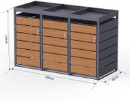 Scorpion elektro D15GW3Z, for 3 Bins with Anti-Theft Lock - Bin Shed