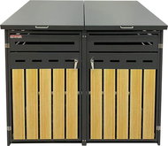 SCORPION Bin shelter D02GW2, anthracite / brown - Bin Shed