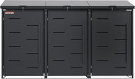 Bin shelter D11GG3Z, for 3 bins with two locks against wind and theft, anthracite - Bin Shed