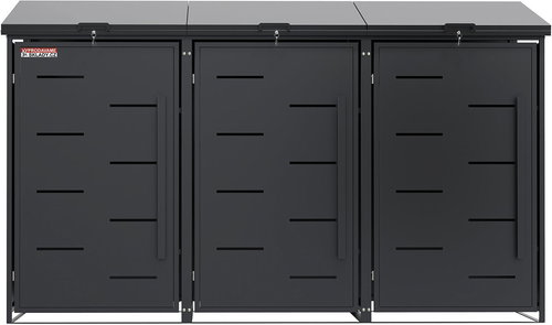 SCORPION D11GG3Z Dustbin Shelter, for 3 dustbins, with wind and theft protection lock, anthracite - Bin Shed - Main image