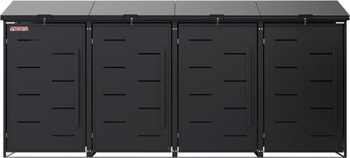 SCORPION D11GG4Z Dustbin Shelter, for 4 dustbins, with wind and theft protection lock, anthracite - Bin Shed - Main image