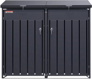 Bin shelter D12GG2Z, for 2 bins with two locks against wind and theft, anthracite - Bin Shed