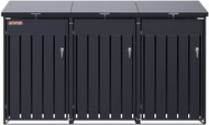 Bin shelter D12GG3Z, for 3 bins with two locks against wind and theft, anthracite - Bin Shed