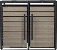 Bin shelter D13GG2Z, for 2 bins with two locks against wind and theft, anthracite - Bin Shed