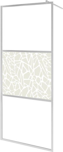 Shumee Zástěna do průchozí sprchy, ESG sklo, 80 × 195 cm, design s kameny - Sprchová zástěna - Main image