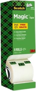 Scotch Magic 19 mm x 10 m, matt szalag javításhoz és ragasztáshoz - 8 db-os kiszerelés