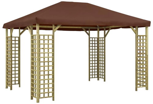 Gazebo 4 x 3 m brown - Garden Gazebo - Main image