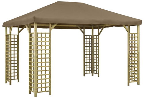 Gazebo 4 x 3 m taupe - Garden Gazebo - Main image