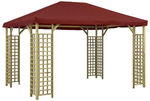 Gazebo 4 x 3 m burgundy - Garden Gazebo - Main image