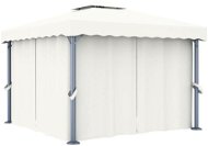 Gazebo with curtains 3 x 3 m creamy white aluminum - Garden Gazebo