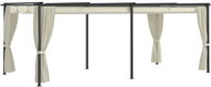 Gazebo with curtains 3 x 6 m cream steel - Garden Gazebo