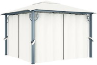 Gazebo with curtains 300 x 300 cm cream aluminum - Garden Gazebo